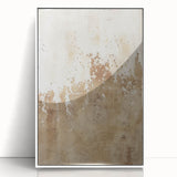 Framed abstract wall art with vibrant strokes in shades of blue, pink, and yellow, set against a sleek white background, perfect for modern home decor.