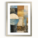 Abstract strokes wall art featuring a silver frame and mat, showcasing vibrant colors and dynamic brushwork, ideal for modern home decor and artistic interiors.
