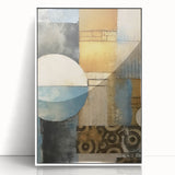 Framed abstract strokes wall art showcasing a vibrant mix of colors on a white background, ideal for modern home decor and artistic expression.