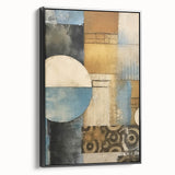Framed canvas wall art showcasing abstract strokes in black and white, emphasizing modern design aesthetics, perfect for contemporary decor settings.