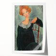 Modern Wall Art: Woman with Red Hair - Elegant Abstract Portrait