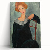 Modern Wall Art: Woman with Red Hair - Elegant Abstract Portrait