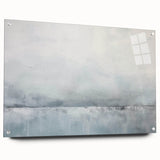 Abstract wall art featuring vibrant strokes in shades of blue, orange, and yellow, mounted in a sleek acrylic frame, showcasing a modern, artistic design ideal for contemporary decor.