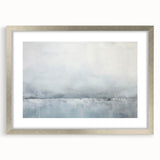 Abstract wall art featuring colorful strokes in a silver frame, complete with a mat, showcasing a modern design that enhances any interior decor.