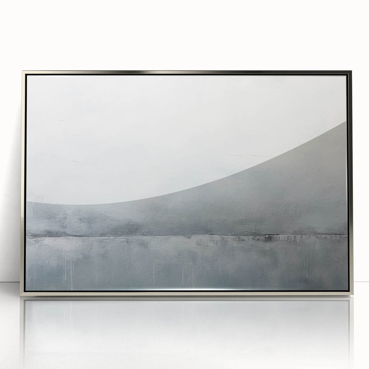 Framed abstract strokes wall art in silver acrylic, showcasing dynamic brushwork and vibrant hues, ideal for modern home decor. Perfect for adding a contemporary touch to living spaces.