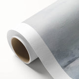 Abstract wall art print on rolled canvas showcasing vibrant strokes in shades of blue, pink, and yellow, ideal for modern home decor or artistic interior design.