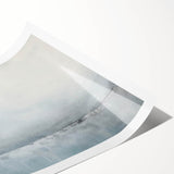 Abstract wall art print showcasing vibrant strokes in shades of blue, orange, and yellow, rolled and ready for display in a sturdy cardboard tube, perfect for modern decor.