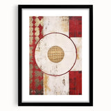 Abstract wall art featuring bold, colorful strokes in a black frame with a mat, ideal for modern home decor. Perfect for adding a contemporary touch to any room.