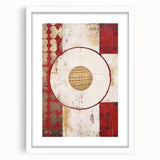 Abstract strokes wall art in a white frame with a mat, showcasing vibrant colors and dynamic patterns, perfect for modern home decor. Ideal for adding a contemporary touch to any living space.