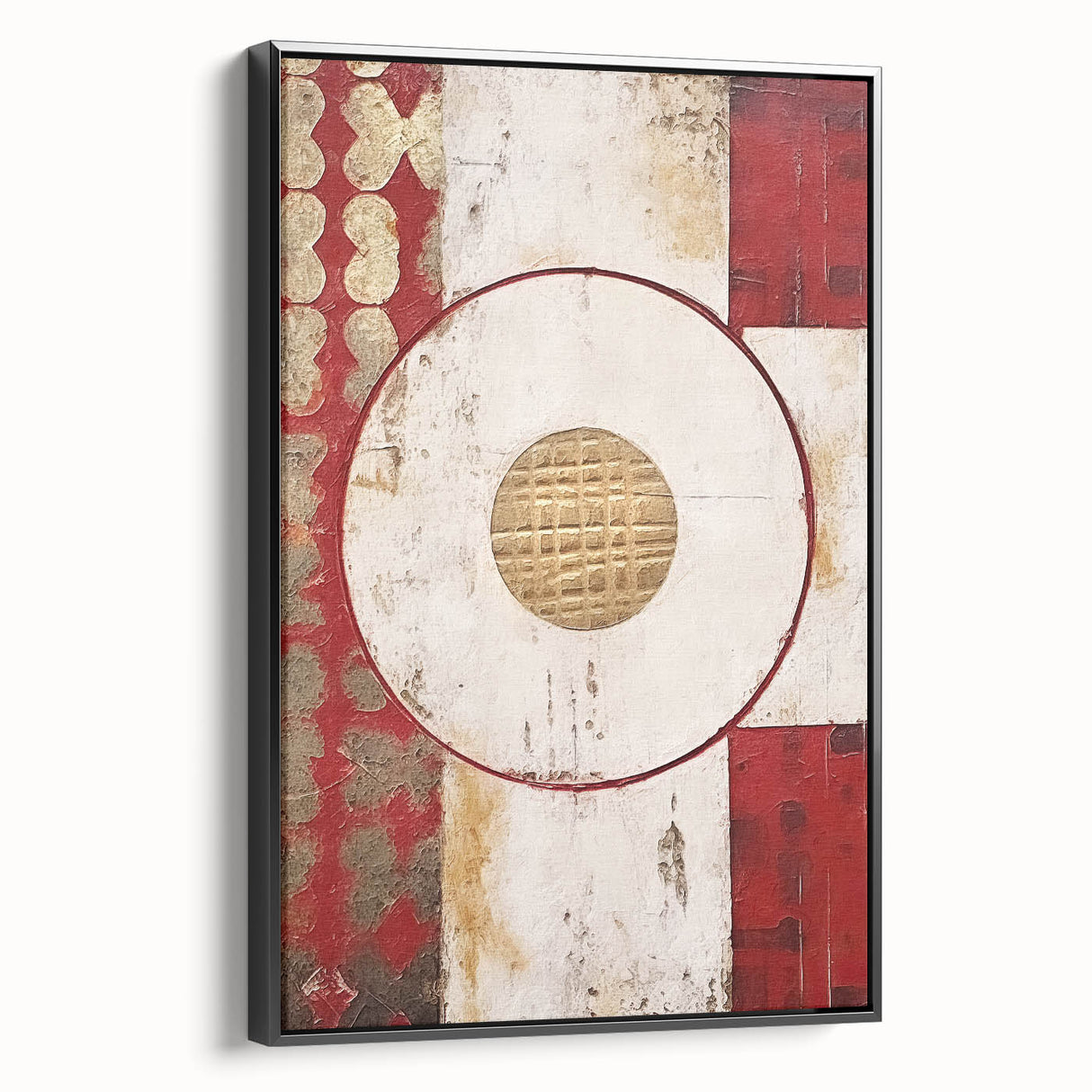 Abstract wall art featuring bold black strokes on a textured canvas, framed elegantly, showcasing a modern aesthetic. Ideal for contemporary home decor.