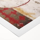 Abstract strokes wall art on rolled canvas showcasing vibrant colors of blue, orange, and gold, perfect for modern home decor. Ideal for enhancing living spaces with artistic flair.