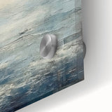 Close-up of abstract strokes wall art design on acrylic glass, showcasing vibrant colors and intricate patterns, perfect for modern home decor accents.