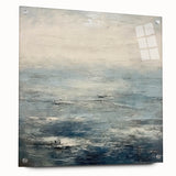 Abstract wall art featuring colorful strokes in vibrant hues, displayed in an acrylic glass frame with visible mounting pins, ideal for modern decor.