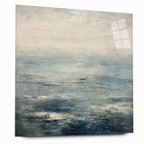 Abstract wall art featuring vibrant, multicolored strokes on acrylic glass, showcasing a modern design suitable for contemporary home decor. This side view highlights the sleek finish and unique texture, perfect for adding a pop of color to any interior space.