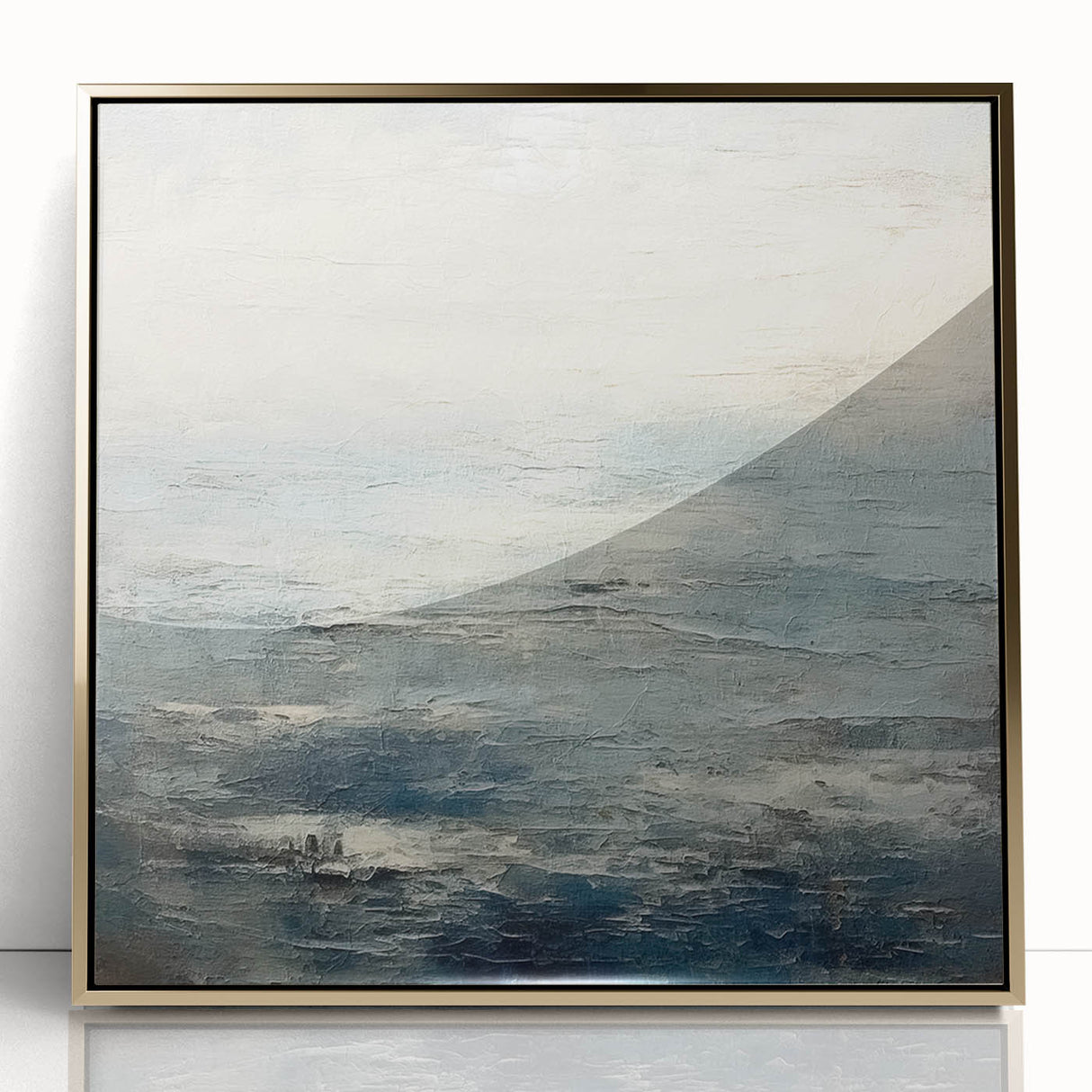 Framed abstract wall art featuring dynamic gold strokes on a textured acrylic surface, ideal for modern decor to enhance any living space aesthetic.