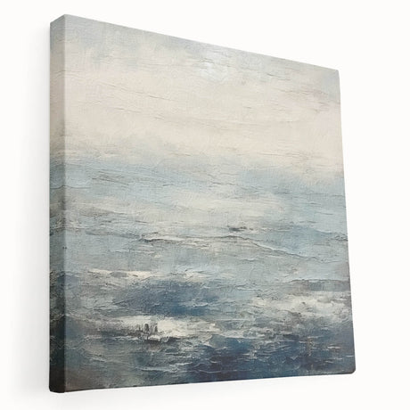 Abstract strokes wall art on stretched canvas showcasing vibrant colors and dynamic patterns, ideal for modern home decor. Side view highlighting texture and depth.