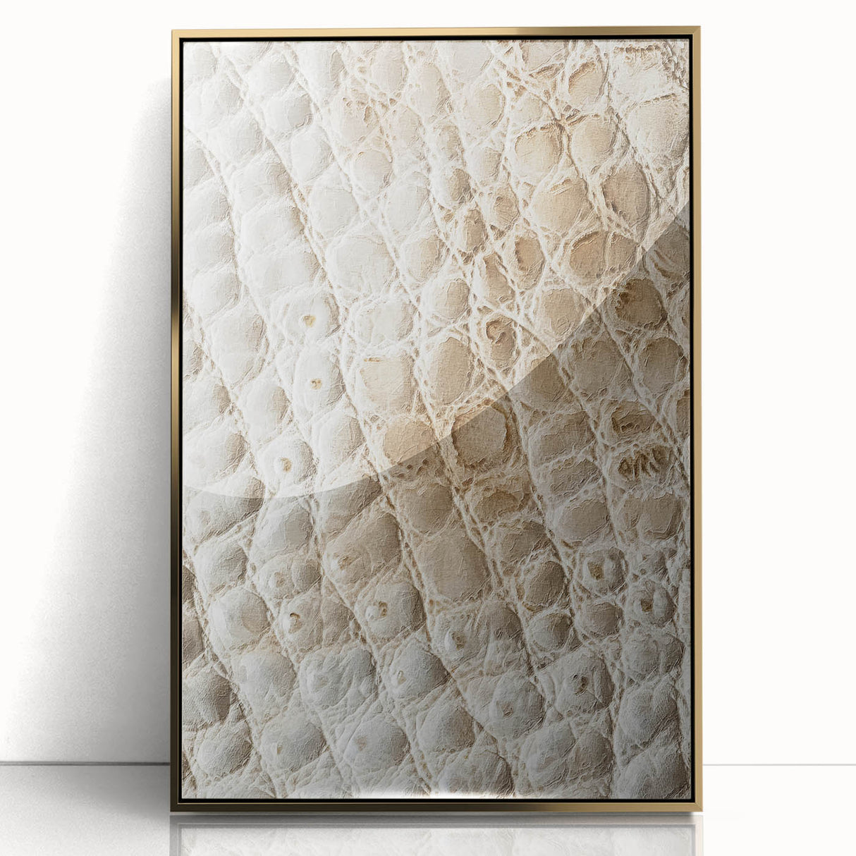 Framed abstract strokes wall art showcasing elegant gold accents on a textured acrylic surface, ideal for modern home decor and artistic interiors.