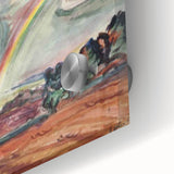 Modern Wall Art: The Rainbow - Vibrant Landscape Watercolor Print