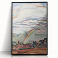 Modern Wall Art: The Rainbow - Vibrant Landscape Watercolor Print