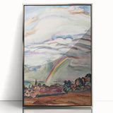Modern Wall Art: The Rainbow - Vibrant Landscape Watercolor Print