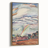 Modern Wall Art: The Rainbow - Vibrant Landscape Watercolor Print