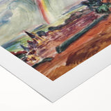 Modern Wall Art: The Rainbow - Vibrant Landscape Watercolor Print