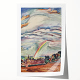 Modern Wall Art: The Rainbow - Vibrant Landscape Watercolor Print