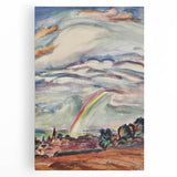 Modern Wall Art: The Rainbow - Vibrant Landscape Watercolor Print