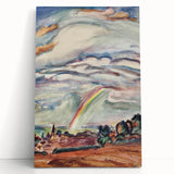 Modern Wall Art: The Rainbow - Vibrant Landscape Watercolor Print