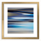 Abstract strokes wall art framed in gold with a white mat, showcasing vibrant colors and dynamic patterns. Perfect for modern home decor and artistic spaces.