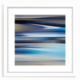Abstract wall art featuring colorful strokes in vibrant hues, framed with a white mat, ideal for modern home decor. Perfect for adding a contemporary touch to living spaces.