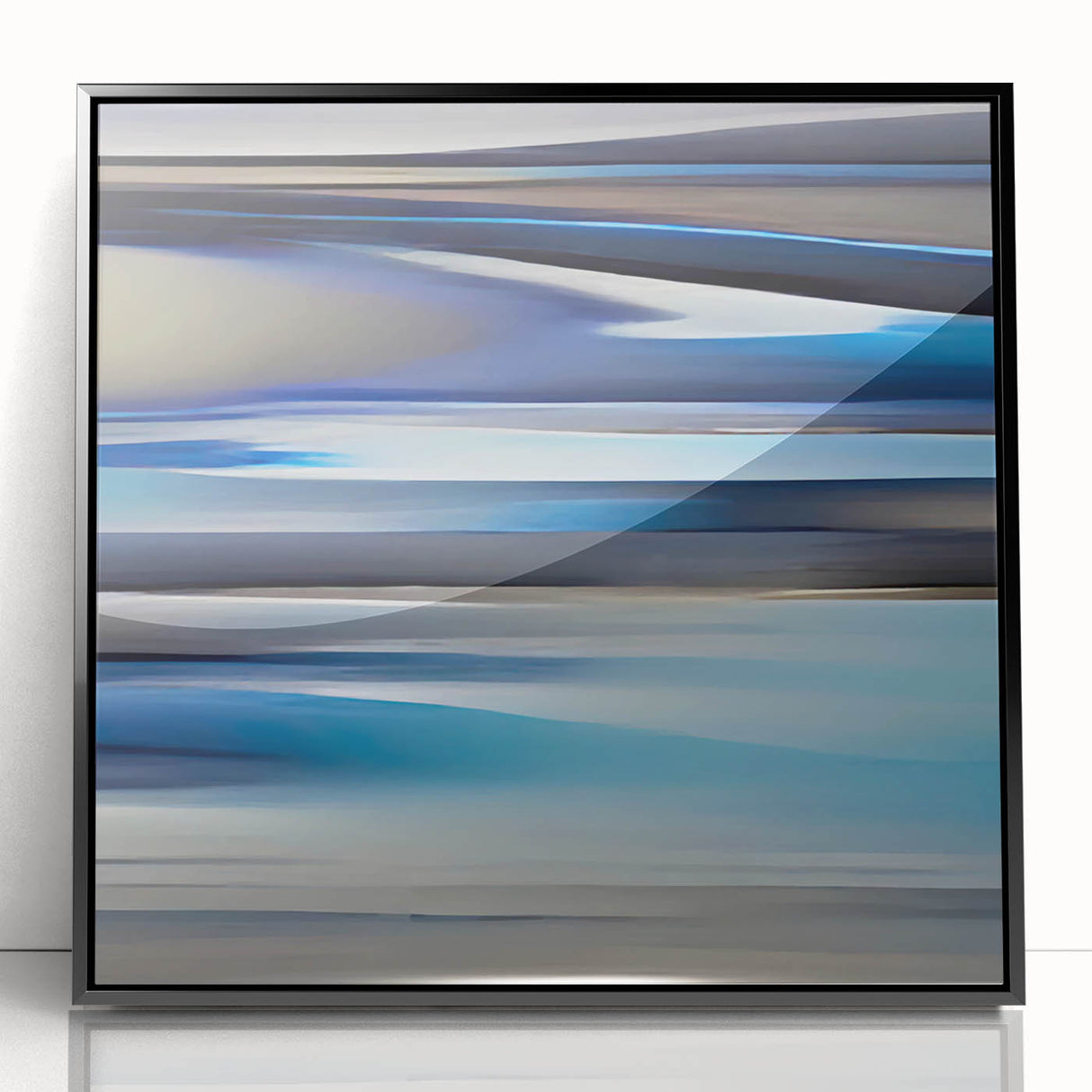 Framed abstract strokes wall art in black acrylic, showcasing dynamic brushstrokes and a modern aesthetic, perfect for contemporary home decor.