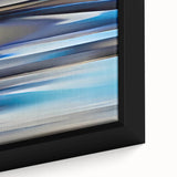 Close-up of framed abstract strokes wall art, showcasing vibrant colors and textured details, perfect for modern home decor or office spaces.