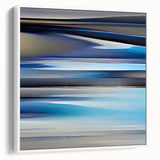 Framed canvas wall art featuring abstract strokes in soft white and gray tones, showcasing a modern design perfect for contemporary home decor.