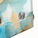 Close-up of abstract strokes wall art design on acrylic glass, showcasing vibrant colors and intricate patterns that enhance modern interior decor.