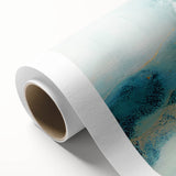 Abstract wall art featuring vibrant strokes of blue, orange, and yellow on rolled canvas, ideal for modern decor. Packaged securely in a sturdy tube for delivery.