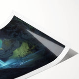Stunning rolled print showcasing a vibrant landscape scene with intricate cave formations, perfect for home decor. Packaged securely in a protective cardboard tube.