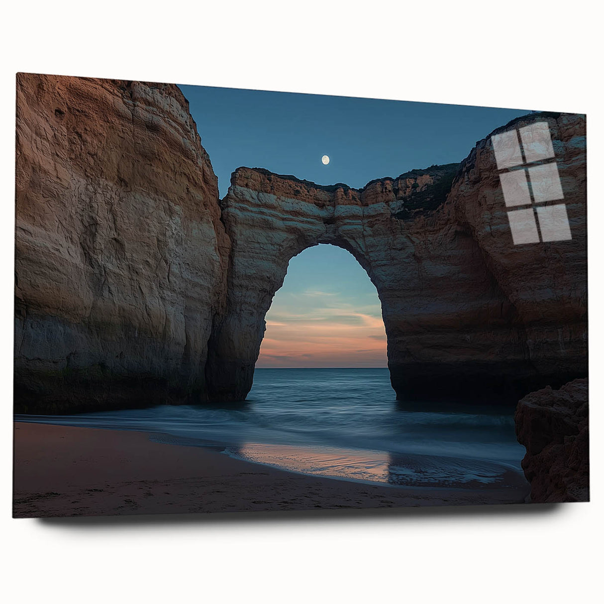 Stunning acrylic glass artwork showcasing a dramatic side view of cliffs against a vibrant sky, perfect for enhancing modern home decor. Ideal for nature enthusiasts.