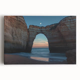 Vibrant stretched canvas artwork depicting dramatic cliffs and expansive landscapes, showcasing rich colors and intricate details, ideal for home decor or art enthusiasts.