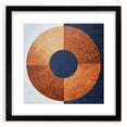 Minimalist Abstract Bedroom Wall Art - Navy Blue and Copper Print