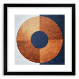 Minimalist Abstract Bedroom Wall Art - Navy Blue and Copper Print