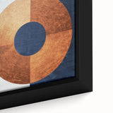 Minimalist Abstract Bedroom Wall Art - Navy Blue and Copper Print