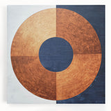 Minimalist Abstract Bedroom Wall Art - Navy Blue and Copper Print