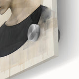 Elegant Dining Room Art Prints - Black & Beige Modern Portrait