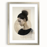 Elegant Dining Room Art Prints - Black & Beige Modern Portrait