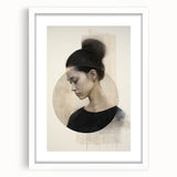 Elegant Dining Room Art Prints - Black & Beige Modern Portrait