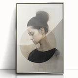 Elegant Dining Room Art Prints - Black & Beige Modern Portrait