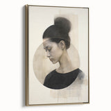 Elegant Dining Room Art Prints - Black & Beige Modern Portrait