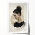 Elegant Dining Room Art Prints - Black & Beige Modern Portrait