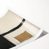 Modern Abstract Living Room Wall Art – Black & Beige Canvas